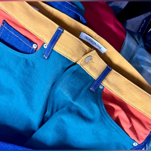 [NEW] CALVIN KLEIN JEANS CKJ035 STRAIGHT COLORBLOCK JEANS DENIM W36 L32 [NWOT] - Picture 7 of 7